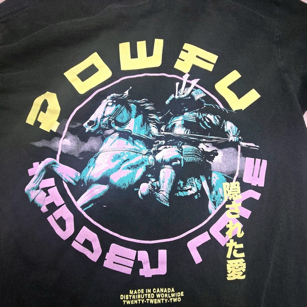 Powfu Hidden Love Long Sleeve Graphic T-Shirt Black Neon Artist Merch Mens Small - Picture 11 of 11
